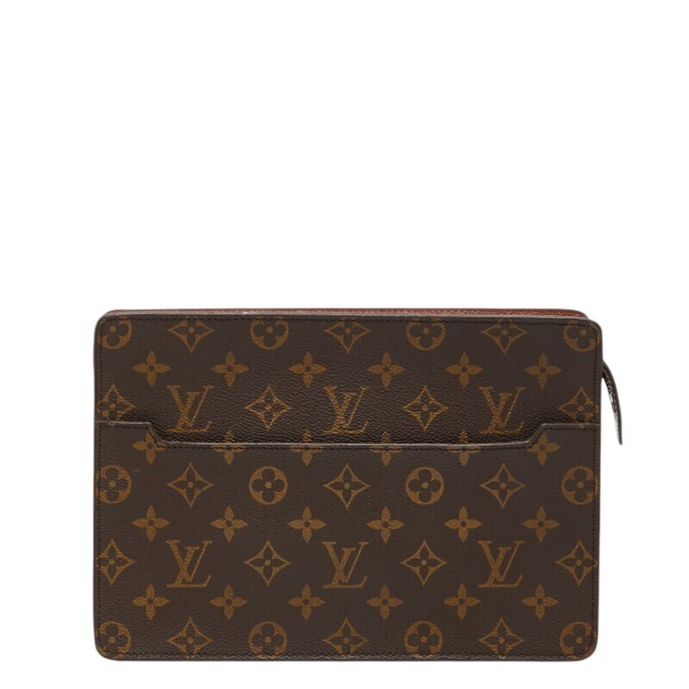 Louis Vuitton Monogram Pochette Homme Clutch Bag Shoulder Brown Leather